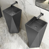 Gold Modern Luxury Stainless Steel Sink Pedestal Sink Freestanding