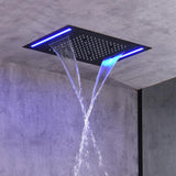 20'' Wall-Mounted LED Thermostatic Shower System with Waterfall Rain & 4 Body Jets