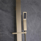 Exposed Thermostatic Shower Fixture with Rain Shower Head and Hand Shower Matte Black