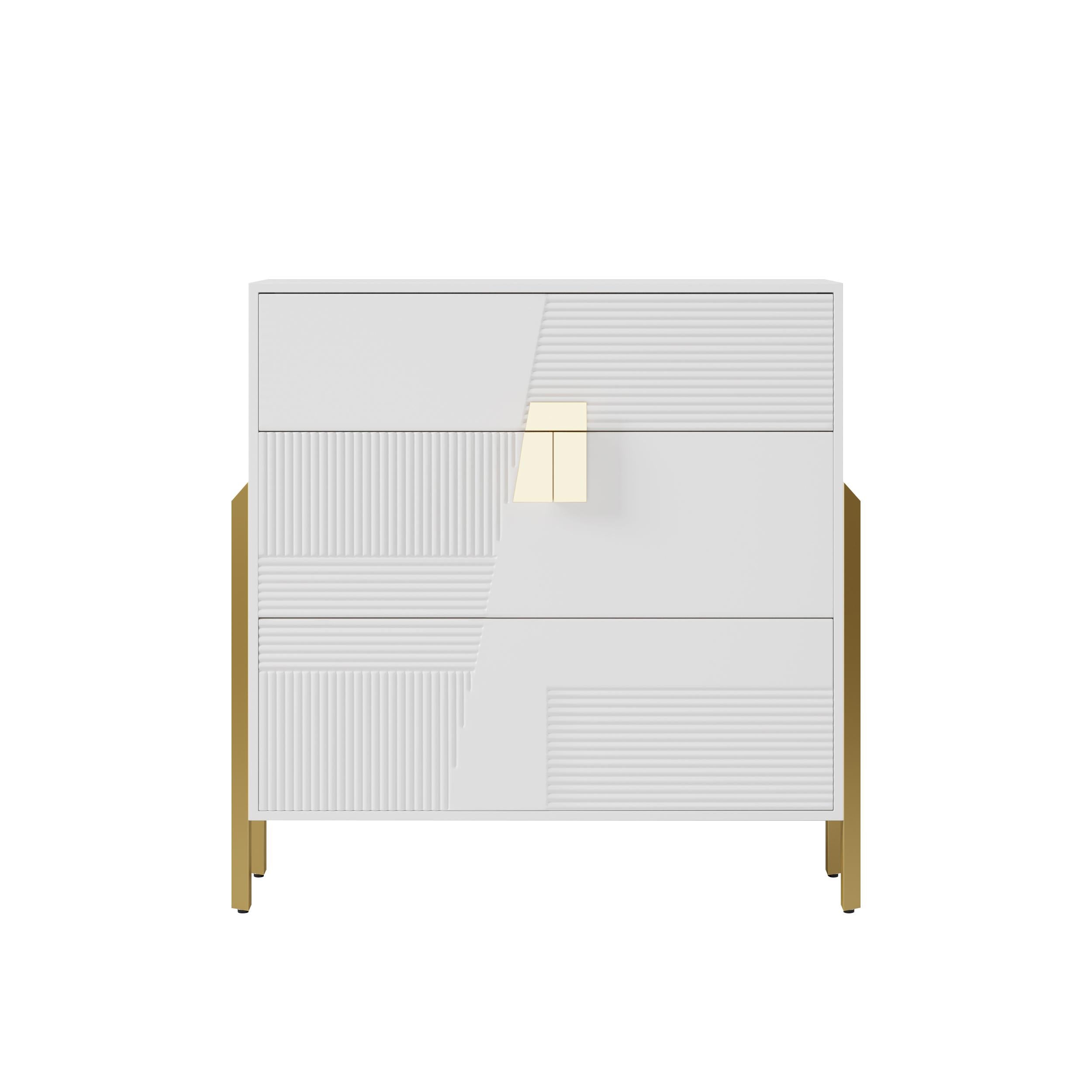 Modern Entryway White Shoe Storage Narrow Shoe Cabinet with 2 Flip Doors & 1 Drawer