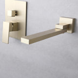 Ultramodern Brushed Gold Wall Mounted Swirling Tub Filler Faucet with Hand Shower