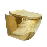 Luxury Round Wall-Mount Toilet Rimless Flushing Ceramic