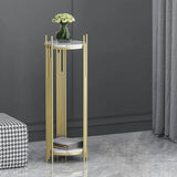 35.4" Tall Metal 2-Tiered Plant Stand Modern Corner Plant Stand Indoor