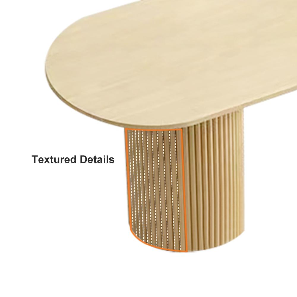 Farmhouse 63" Solid Wood Dining Table Natural Oval Tabletop for 6 Person