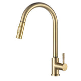 Matte Black Touch Kitchen Faucet Stainless Steel Pull Out Spray Single Handle