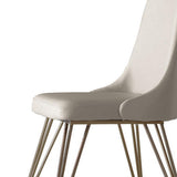 Modern Faux Leather Upholstered 2-Piece Dining Chair with Stainless Steel Legs