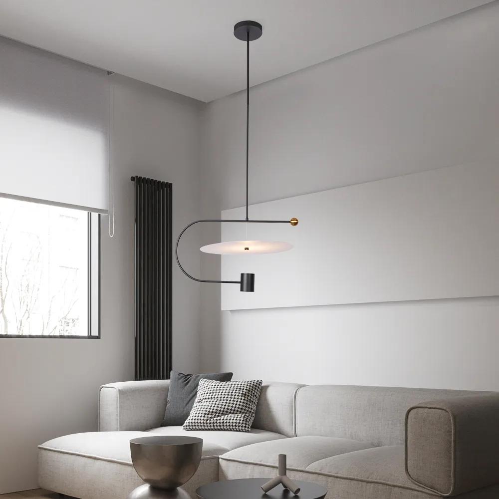 Modern Black Novelty Pendant Light 2-Light Elegant Hanging Light