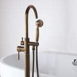 Classic Single Handle Swirling Spout Freestanding Tub Faucet with Handshower