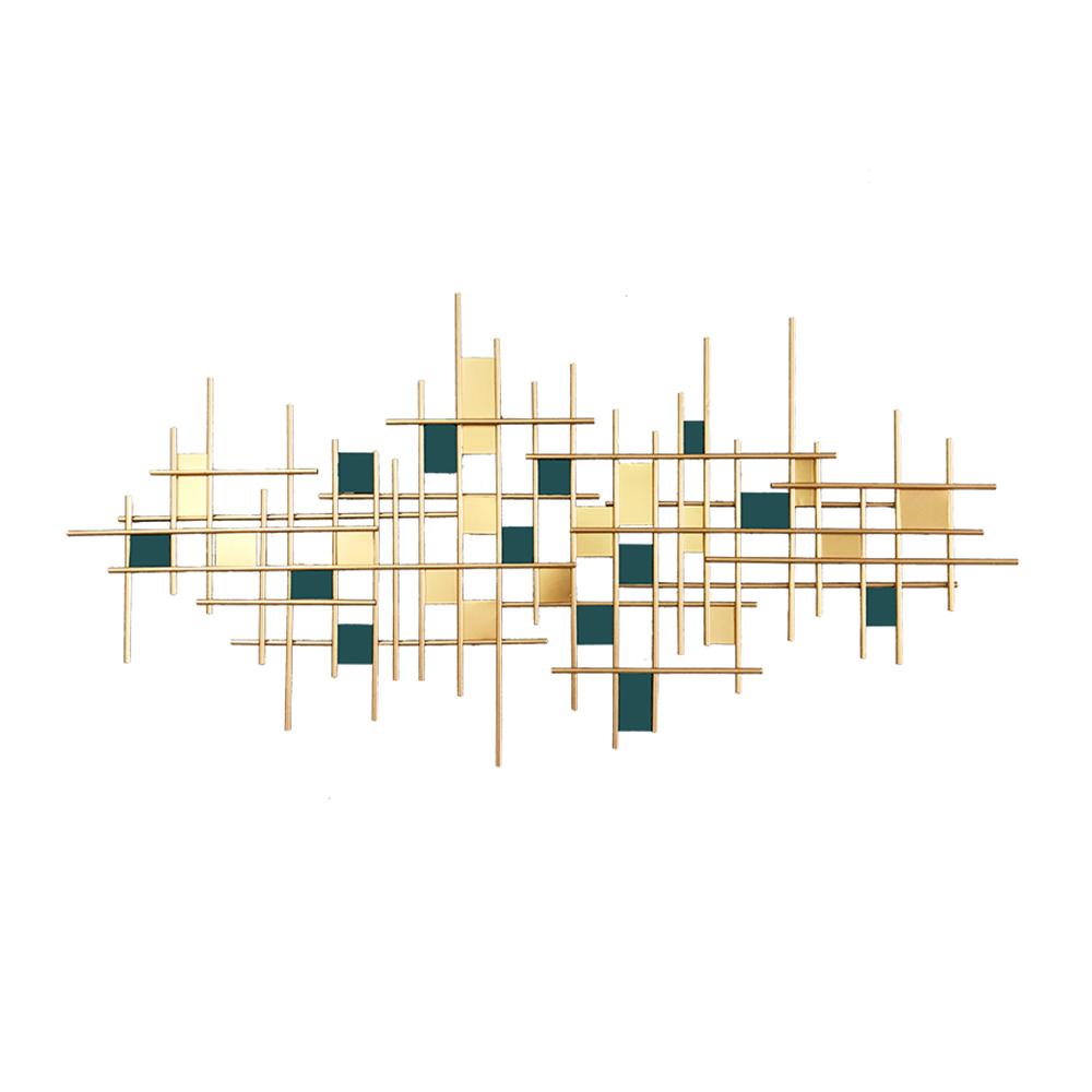 Modern Gold & Dark Green Metal Wall Decor Home Art
