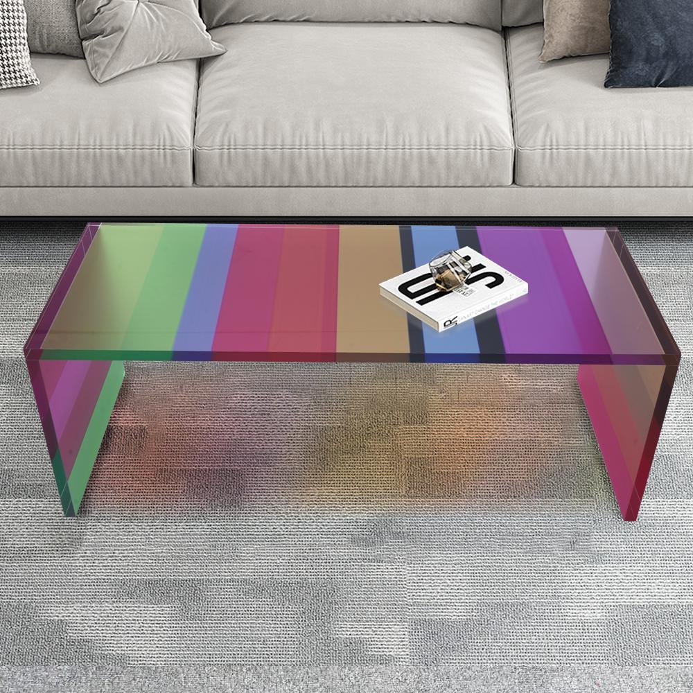 47.2" Modern Rectangular Coffee Table Acrylic