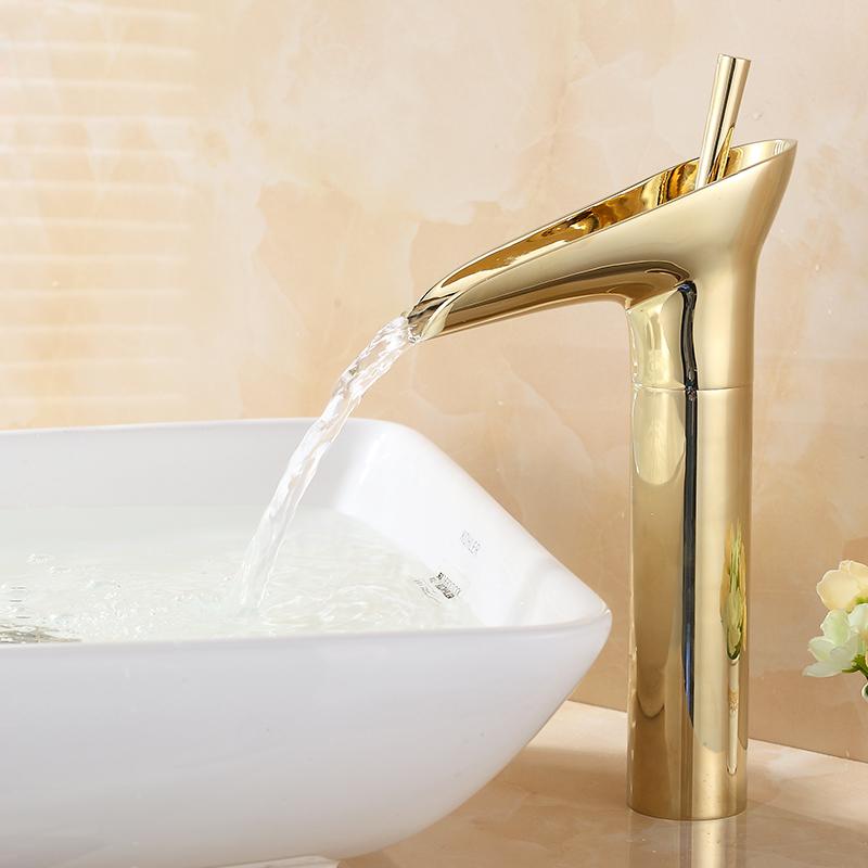 Ashfie Classic Mono Single Lever Tall Waterfall Basin Mixer Tap Solid Brass in Antique Black