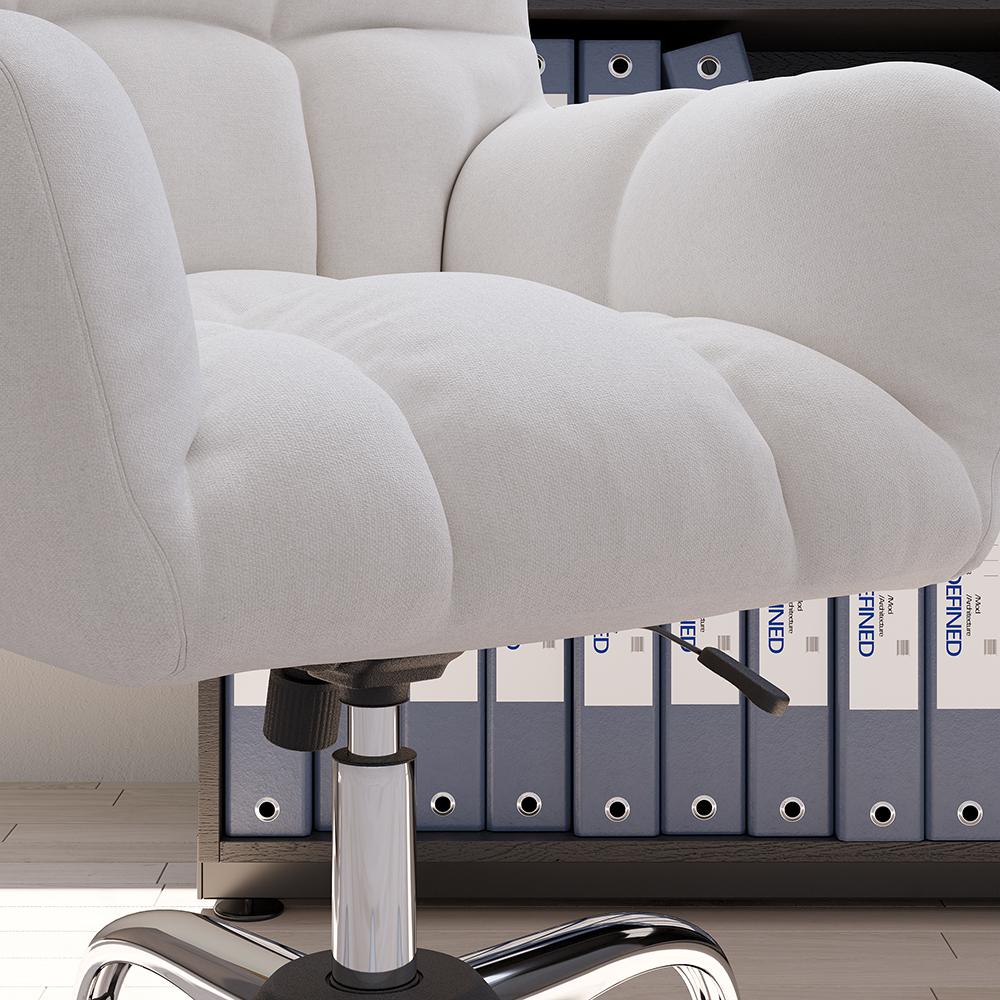 Modern Office Chair Upholstered Cotton & Linen Swivel Task Chair Height Adjustable