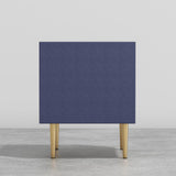 Modern 2 Drawers PU Leather Bedside Table Nightstand with Gold Metal Legs