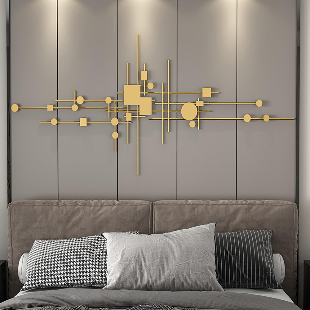 Luxury 3D Geometric Patterns Metal Wall Decor with Overlapping Effects