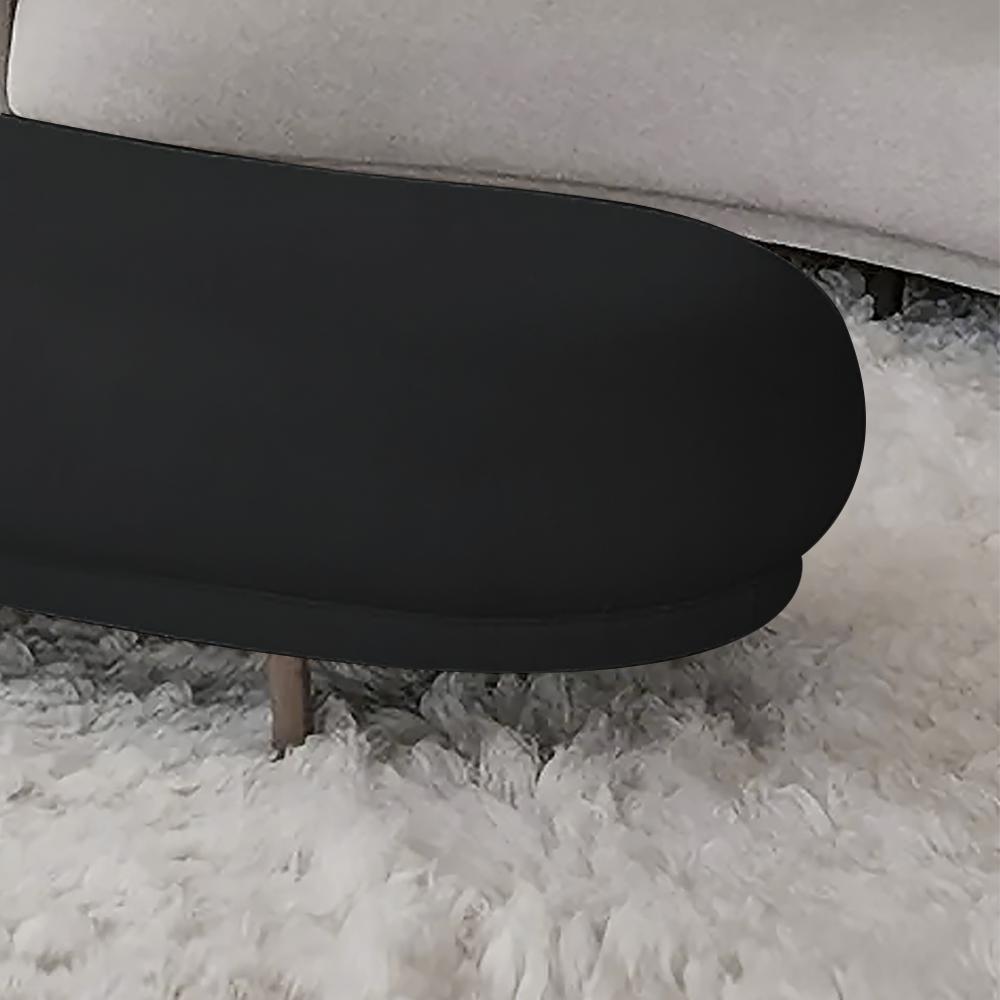 Modern White Velvet Bench Upholstered Curved Bench for End of Bed with Metal Legs
