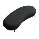 Modern White Velvet Bench Upholstered Curved Bench for End of Bed with Metal Legs