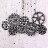 Industrial Distressed Wall Decor with Gear Design in HDF