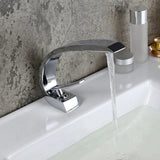 Modern Single Hole 1-Handle C-Shaped Curved Spout Bathroom Sink Faucet with Pop Up Drain in Brushed Nickel