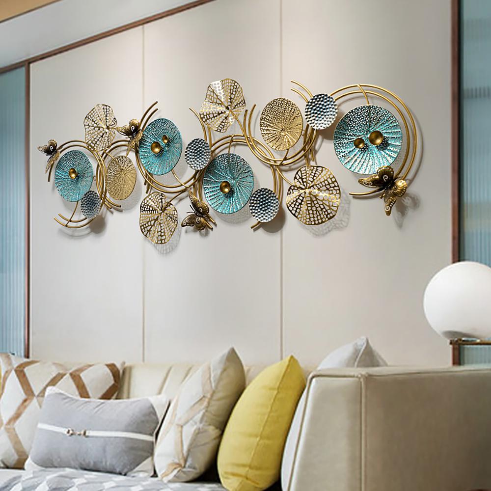 3D Lotus Leaves Wall Decor Home Luxury Metal Wall Art