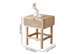 Wooden Walnut Nightstand Rattan Drawer for Bedroom Living Room Storage Bedside Table