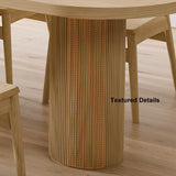 55" Farmhouse Dining Table 6 Seater Pine Wood Table Pedestal Base
