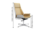 Faux Leather Office Chair Desk Chair with Wheels & Adjustable Height