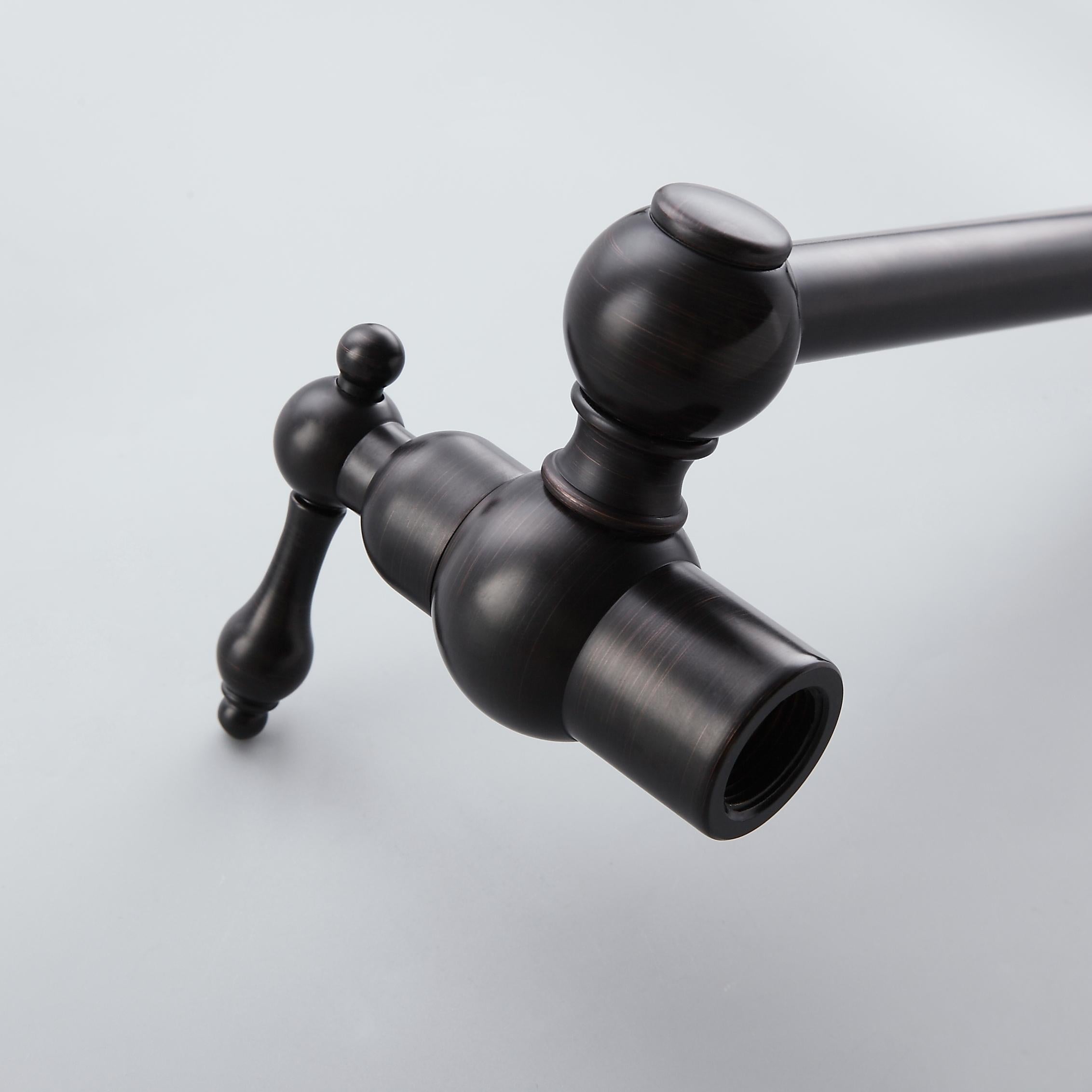 Wall Mounted Retractable Double Handle Cold Only Faucet with Double Swing Joints