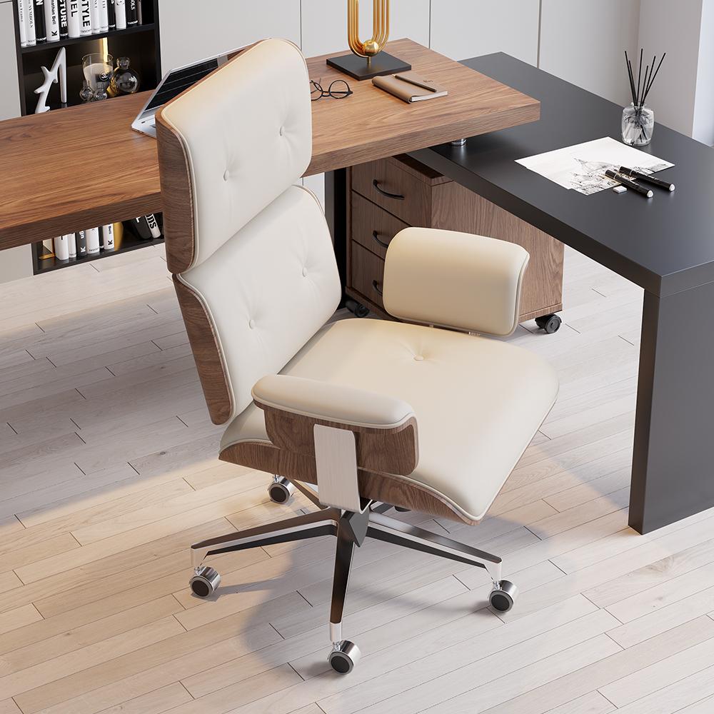 Modern Black Home Office Chair Upholstered Swivel Task Office Chair Height