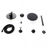 Retro 1-Handle Ceiling Mounted Round Rain Shower Head & Hand Shower Set Antique Black