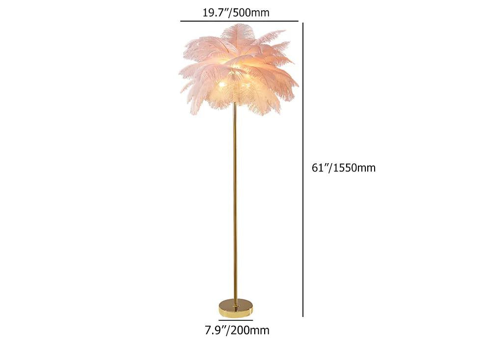 Pink Feather Gold Floor Lamp Unique Tree Standing Lamp