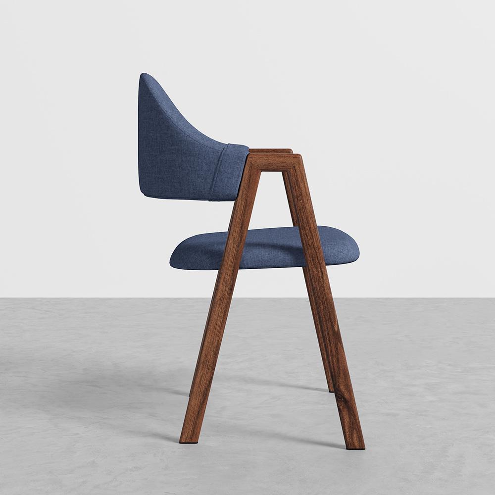 Gray Linen Upholstered Dining Chair Side Chair (Set of 2)
