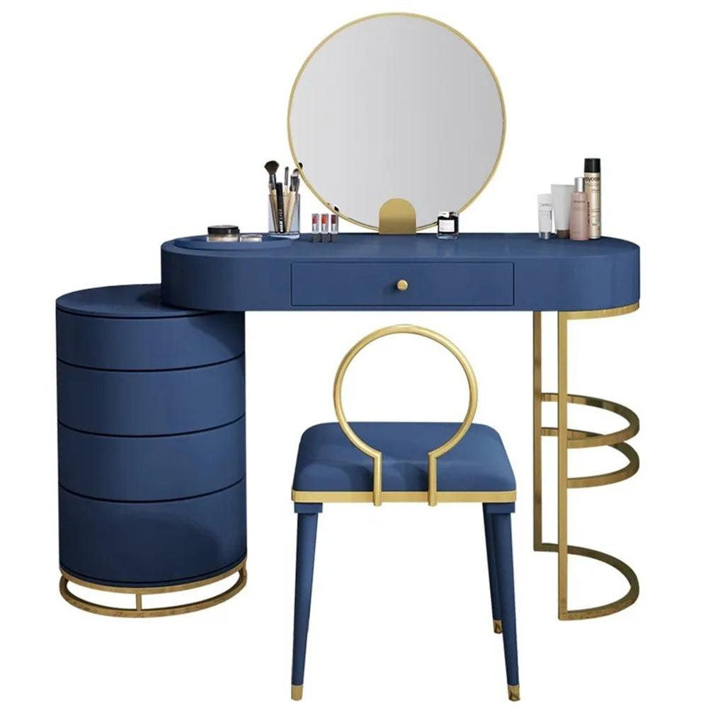 White Makeup Vanity Dressing Table with Swivel Cabinet Mirror & Stool Included