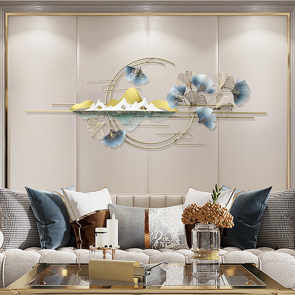 Modern Natural Landscape Metal Wall Decor Creative Ginkgo Leaves Home Art