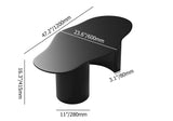 47" Modern Funky Wood Coffee Table Abstract Cloud Shaped in White