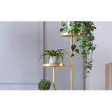 Modern Ladder Plant Stand Unique End Table in Gold Metal