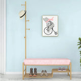 39" Gray Entryway Bench and Coat Rack Velvet Shoe Storage Bench with Coat Tree