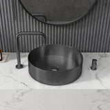 Contemporary Gold Round Stainless Steel Vessel Sink Luxury Wash Sink