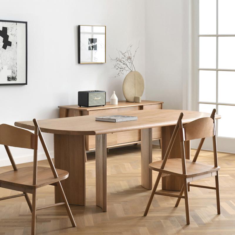 Rustic 63" Solid Wood Dining Table Walnut Wooden Tabletop for 6 Person