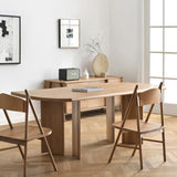 Rustic 63" Solid Wood Dining Table Walnut Wooden Tabletop for 6 Person