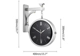 Modern Double-Sided Wall Clock Green Minimalist Hanging Clock