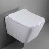 Wall Hung Toilet with In-Wall Tank and Carrier System Elongated 1.1/1.6 GPF Dual Flush in White