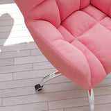 Modern Office Chair Upholstered Cotton & Linen Swivel Task Chair Height Adjustable