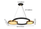 Modern Circle Chandelier LED Pendant Light in Black & Gold