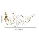 Luxury Abstract Wavy Lines Wall Decor Irregular Metal Wall Art in Gold