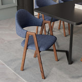Gray Linen Upholstered Dining Chair Side Chair (Set of 2)