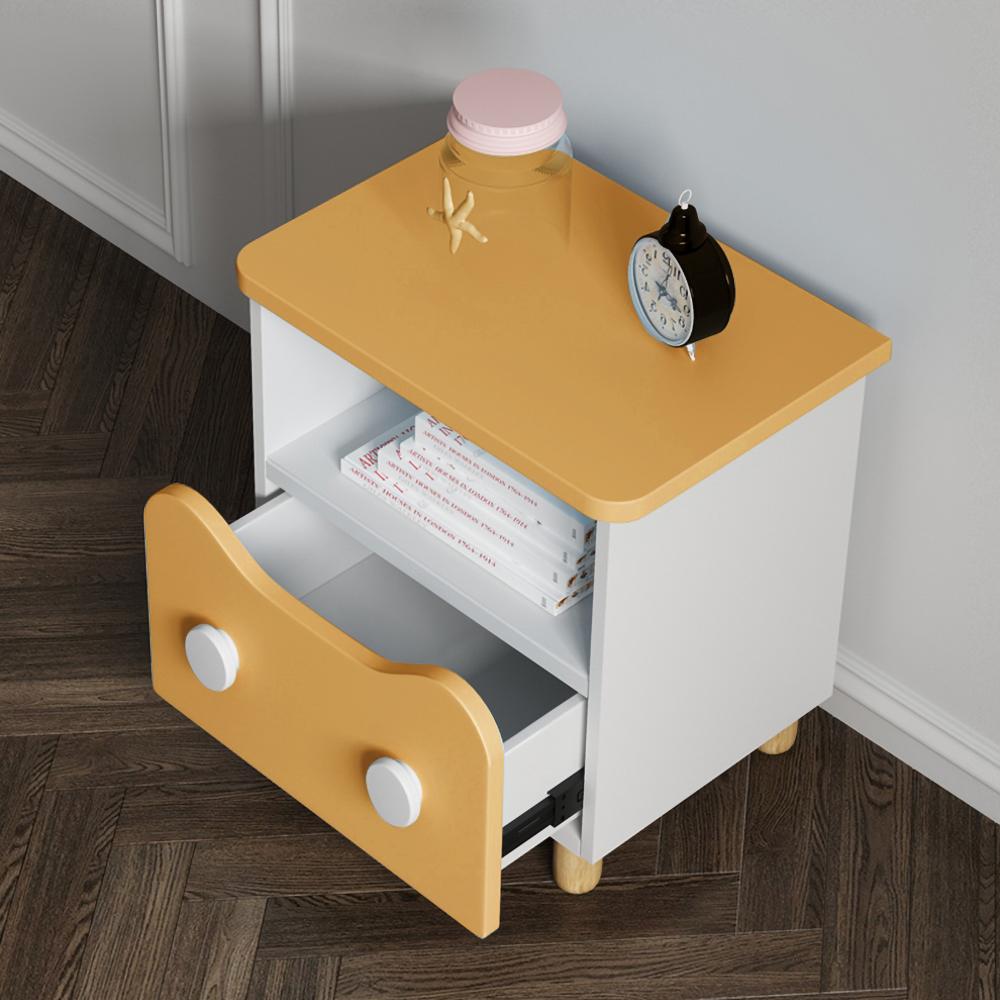 Modern Nightstand Kid Nightstand Creative nightstand with Drawer Wood Nightstand