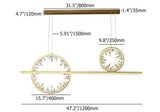 Modern Gold Linear Crystal Kitchen Island Light Metal Geometric Pendant Light