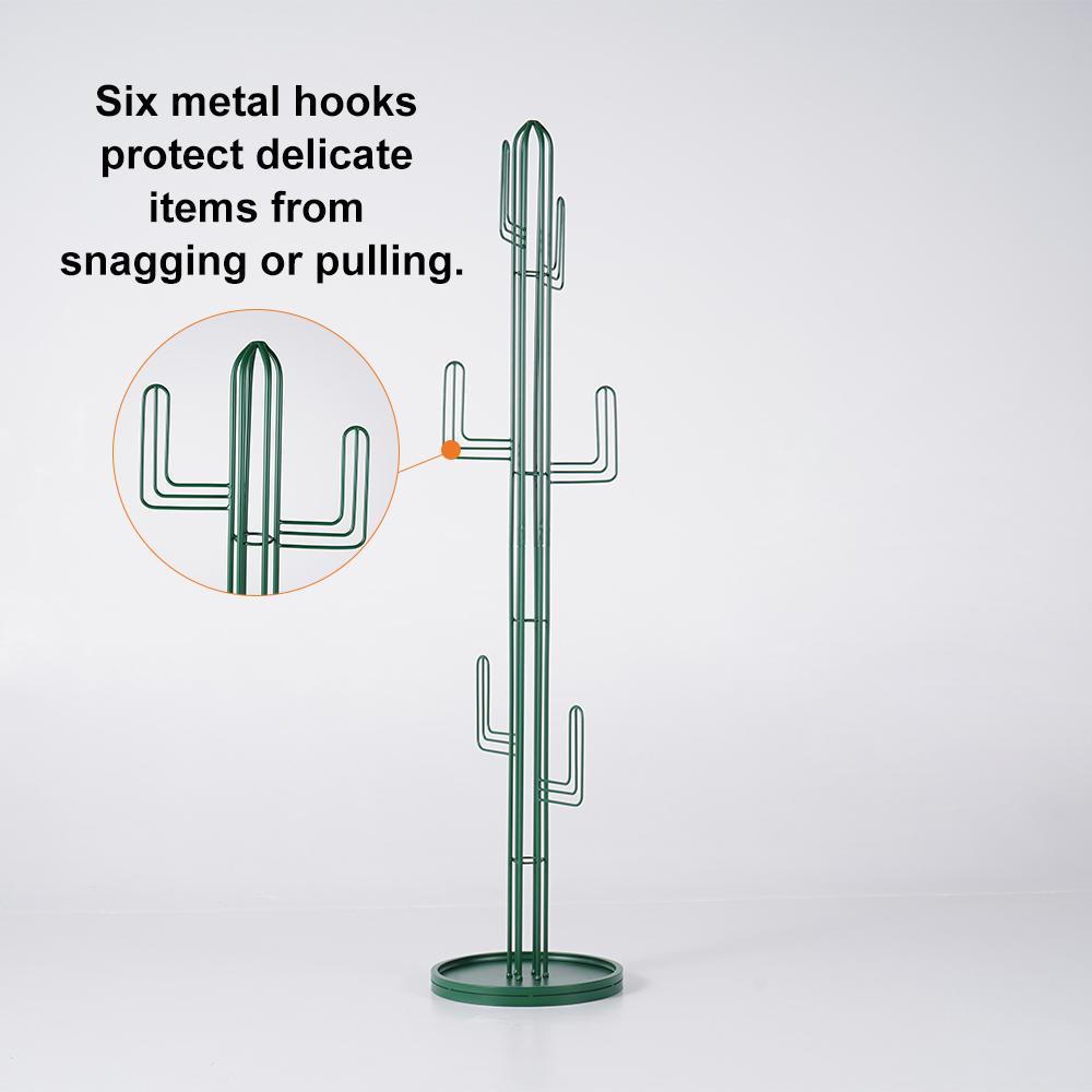 70.9" Clothing Rack Bedroom Entryway Coat Rack Freestanding Cactus Hall Tree in Green
