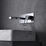 Modern Brushed Gold Wall Mount Bathroom Sink Faucet Solid Brass