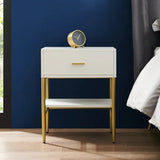 Nordic Blue Nightstand with Drawer & Shelf